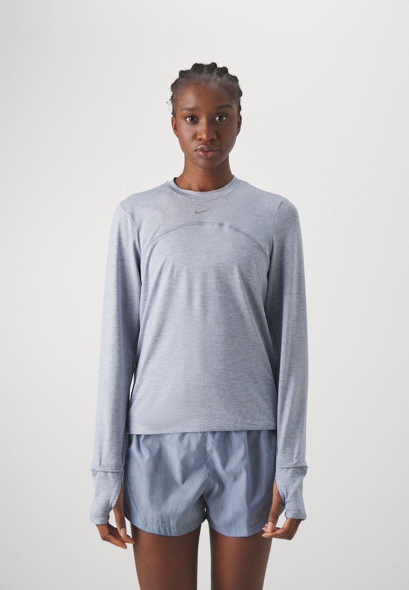 Nike Performance SWIFT TOP - Langærmet T-shirt - lt armory blue/ashen slate/htr/(reflective silv)