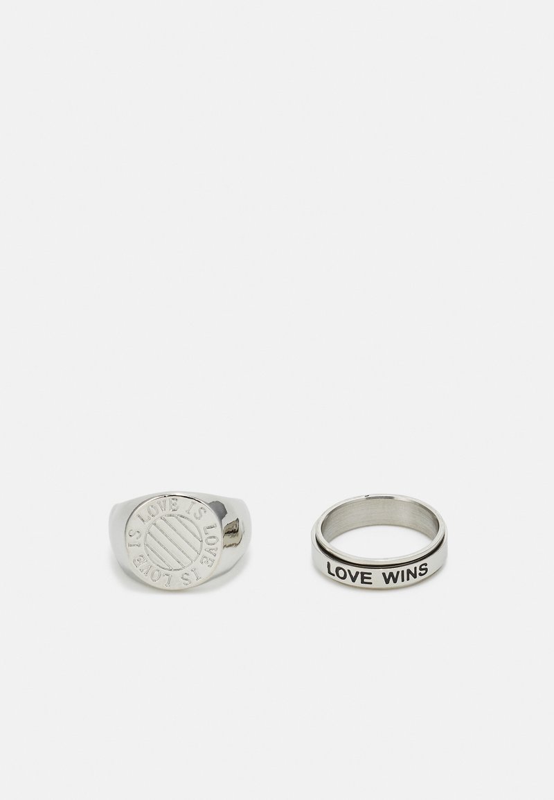 Jack & Jones - JACLOVE IS LOVE UNISEX 2 PACK - Anillo - silver-coloured birch, Ampliar