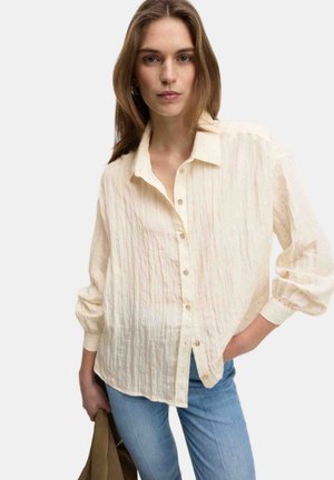 CRINKLE TEXTURED COLLARED - Camicia - ivory