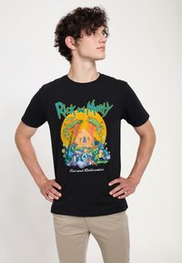 Henry Tiger RICK AND MORTY PYRAMID - Triko s potiskem - black