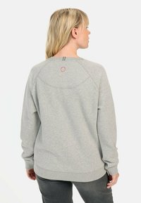 Grijze sweatshirt van een katoenmix, met een ronde halslijn, raglanmouwen en een klein logo-accent op de bovenrug.