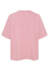 Kortærmet t-shirt med rund hals i lyserød bomuld. Løs pasform med en glat tekstur og ingen synlige mønstre eller udsmykninger.