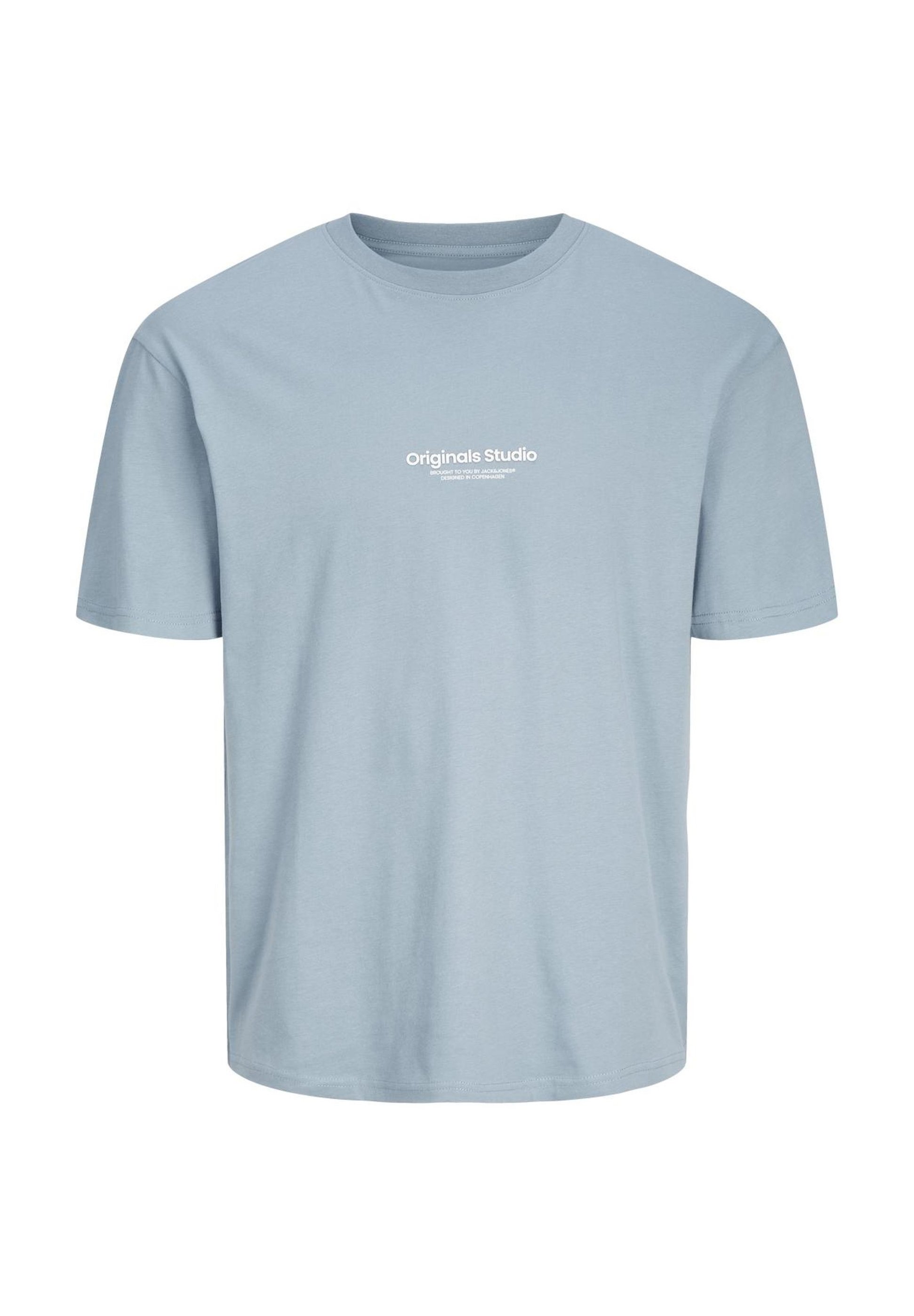 herneon JEFF Tシャツ　ブルー　Blue Buy Blue Slim Fit Essential Crew Neck Cotton T-Shirt from