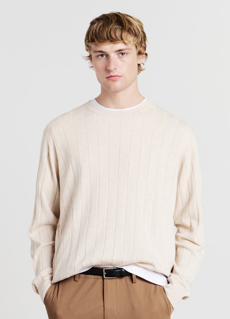 Calliope GIROCOLLO A LARGHE - Maglione - beige chiaro melange