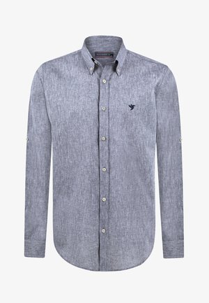 LINEN BLENDED SHIRT - Shirt - dark blue