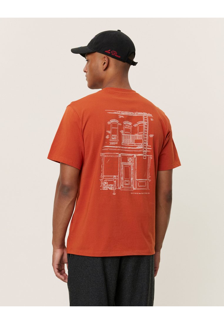 Les Deux NEIGHBORHOOD - Potiskana majica - terracotta/ivory