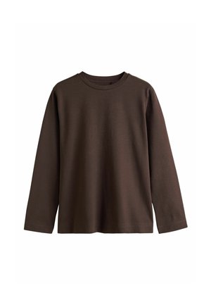 Next, REGULAR FIT - HEAVYWEIGHT LONG SLEEVE CREW NECK T-SHIRT - Long sleeved top - chocolate brown