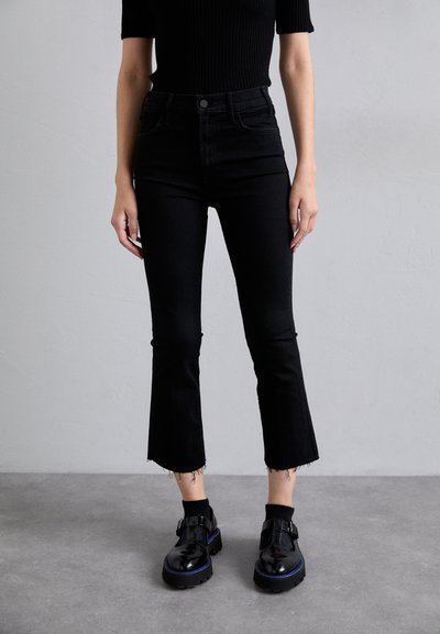 Mother LIL HUSTLER FRAY - Τζιν Bootcut - black denim