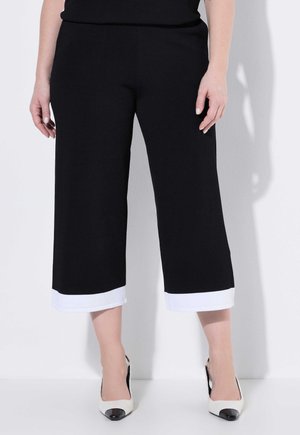 Ulla Popken COLORBLOCK ELASTIC WAIST CULOTTES - Shorts - black