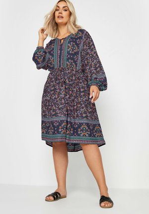 FLORAL SMOCK - Freizeitkleid - blue