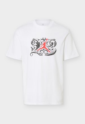 Jordan, LASER CREW - Spordi T-särk - white/university red