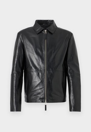 JUDE GLOSSED JACKET - Kožená bunda - black