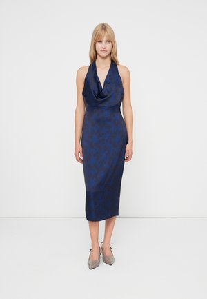 JOLINE COWL NECK MIDI - Kokteilinė suknelė / vakarėlių suknelė - navy blue