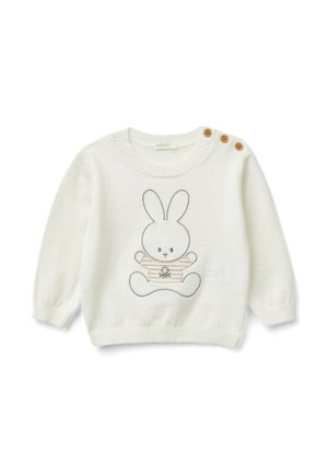 United Colors of Benetton WITH EMBROIDERY. - Strickpullover - white