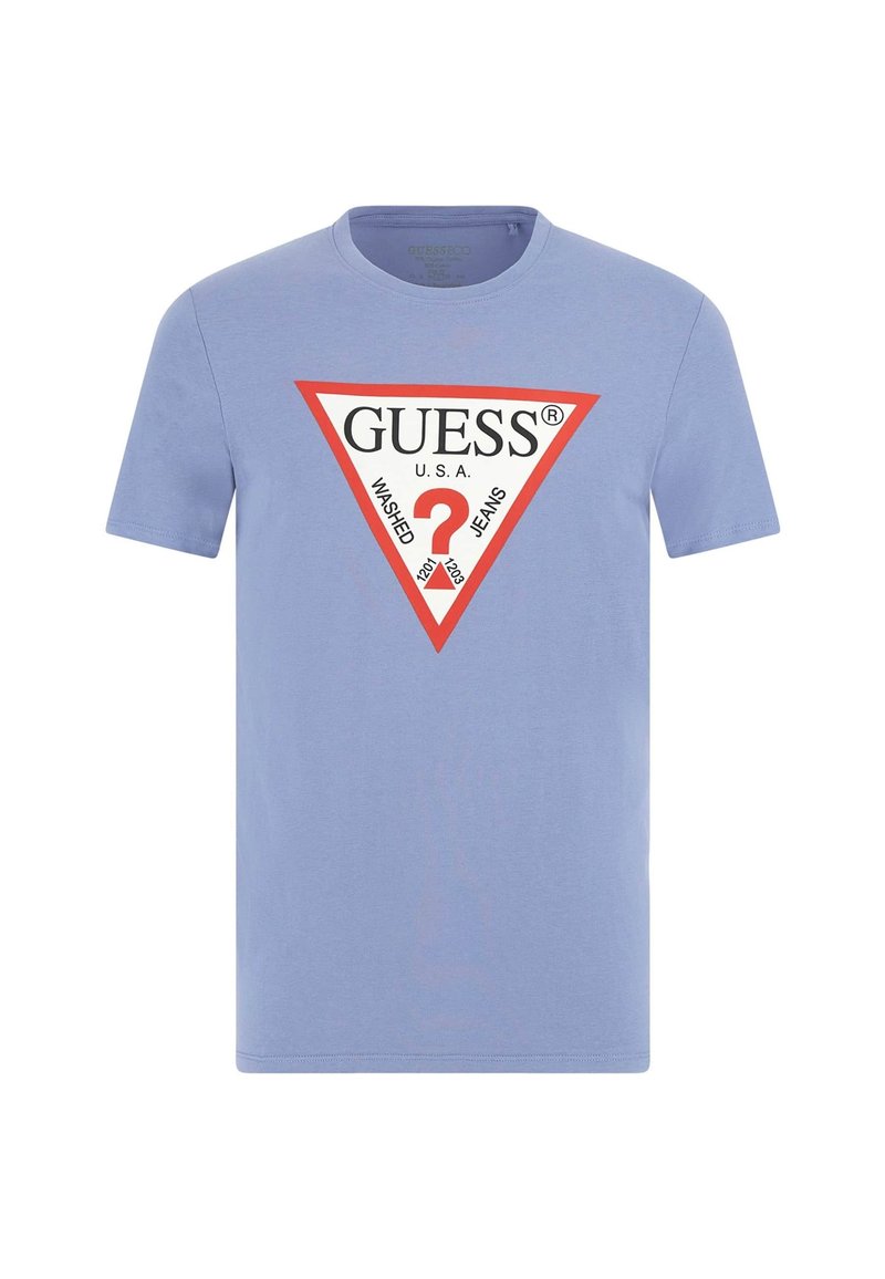 T-shirt Uomo GUESS Original Logo – Manica Corta Nera In Cotone 100%, Regular Fit, Abbigliamento Casual