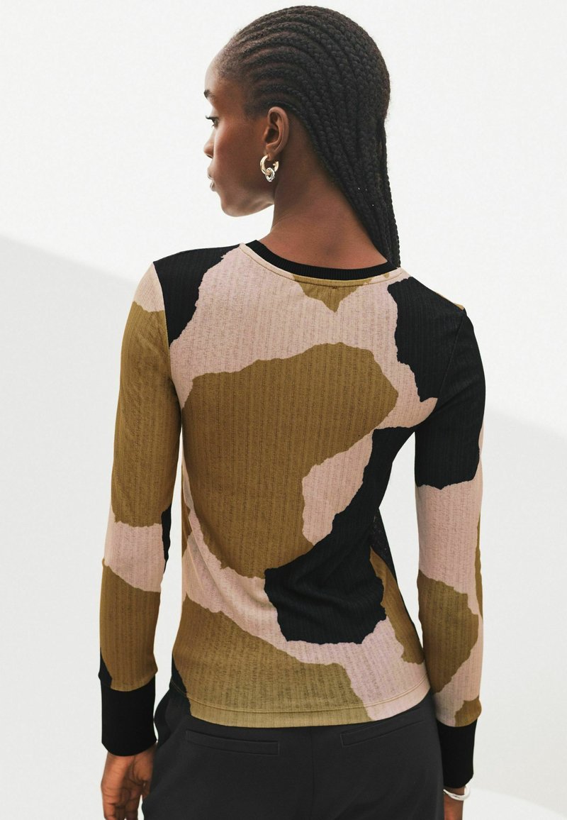 Next REGULAR FIT - Longsleeve - black brown cow print