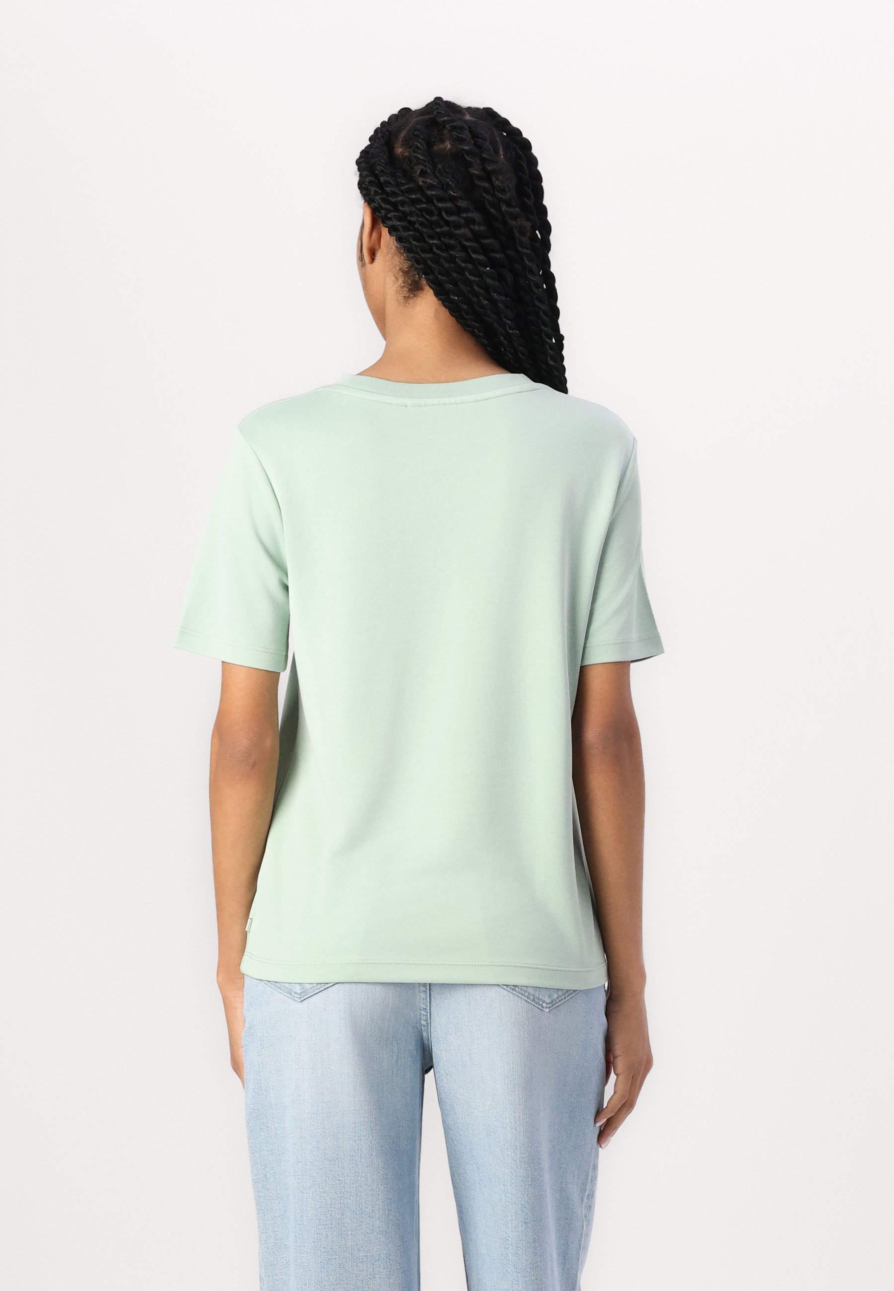 売れ筋商品|||トム テイラー デニム Tシャツ レディース トップス FLUENT V NECK  - Basic T-shirt - fresh mint green 9a3911cb81804e8fb02cb549704024