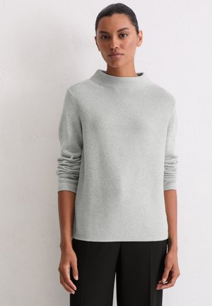 LONGSLEEVE SMALL STAND-UP COLLAR - Trui - stone melange