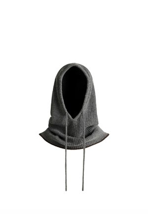 OYSHO, CONTRAST RIB KNIT BALACLAVA - Cagoule - pale grey melange