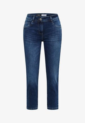 Cecil, 3/4 SLIM-LEG JEANS IN A CASUAL FIT, niebieski denim