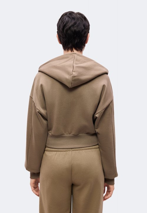 adidas ESSENTIALS CONTEMPORARY FULL ZIP HOODED JACKET - Zip-up sweatshirt - khaki six — photo 3