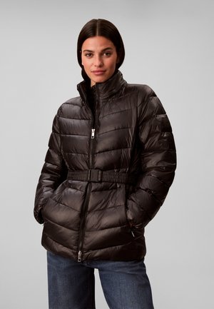 Calvin Klein, SHINY LIGHTWEIGHT BELTED MIDI PUFFER JACKET - Зимно яке - black