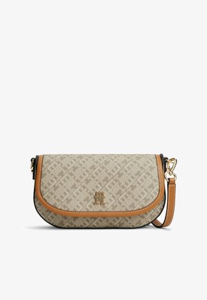 Tommy Hilfiger, TOMMY HILFIGER TH MONOPLAY CROSSBODY SADDLE BAG - Schoudertas - neutral mix