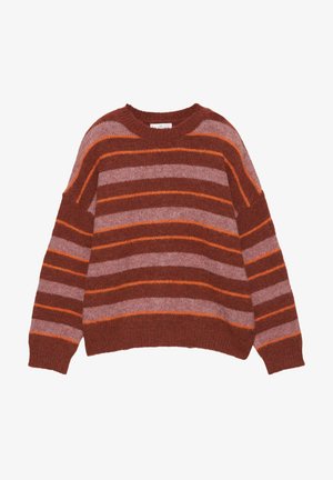 PULL&BEAR STRIPED - Stickad tröja - pink