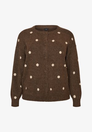 Zizzi, STRICKJACKE MIT PUNKTMUSTER - Ζακέτα - braun