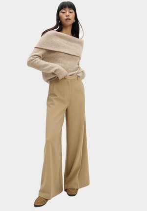 PALAZZO WIDE LEG - Pantalon classique - butterscotch