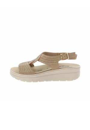 Sandalen met plateauzool - beige