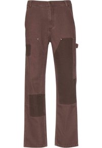 OG WASHED PATCHWORK CARPENTER - Jean boyfriend - brown taupe