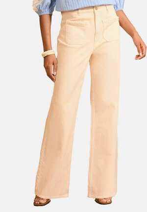 PATCH PLAIT POCKET WIDE - Flared Jeans - apricot