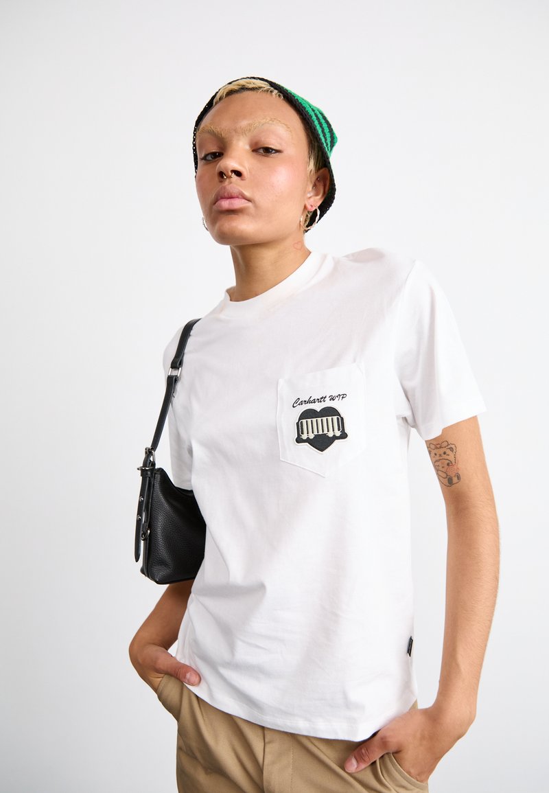 Carhartt WIP HEART TRAIN POCKET - T-shirt print - white