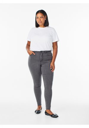 Zizzi, AMY MIT HOHER TAILLE - Jeans Skinny Fit - grey denim