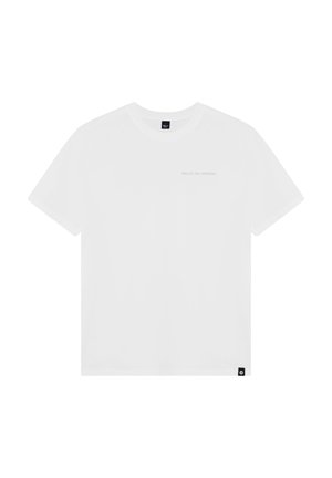 Wit T-shirt met korte mouwen van gladde stof, voorzien van een kleine "Rellix The Original" print in grijs op de voorkant en een merklabel aan de zoom.