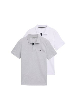 TOM TAILOR DOUBLEPACK  - Piké - light stone grey melange