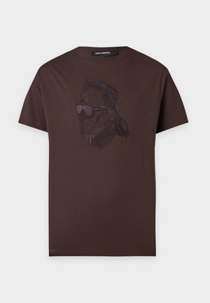KARL LAGERFELD, CREW NECK - Тениска с щампа - brown