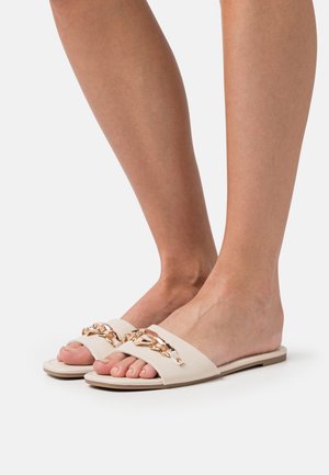 Pantolette flach - beige