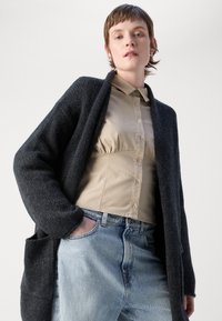 Marc O'Polo WRAP LONG SLEEVE - Cardigan - dark slate melange