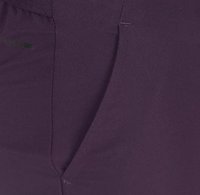 Paarse stretchstof broek met een slim fit, een klein voorzakje en een zachte textuur met een nette afwerking van de naden.