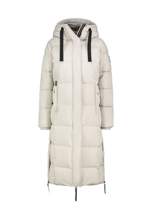 LANGER GESTEPPTER KAPUZE UND TASCHEN - Wintermantel - beige