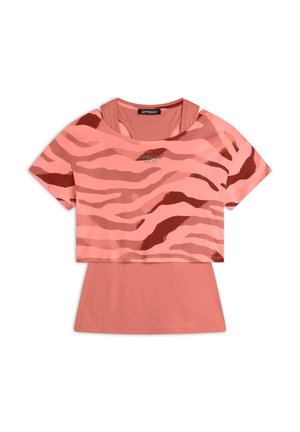SET CROPPED - Débardeur - coral zebraanimaliermulticolor