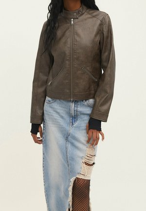 Veste en similicuir - camel