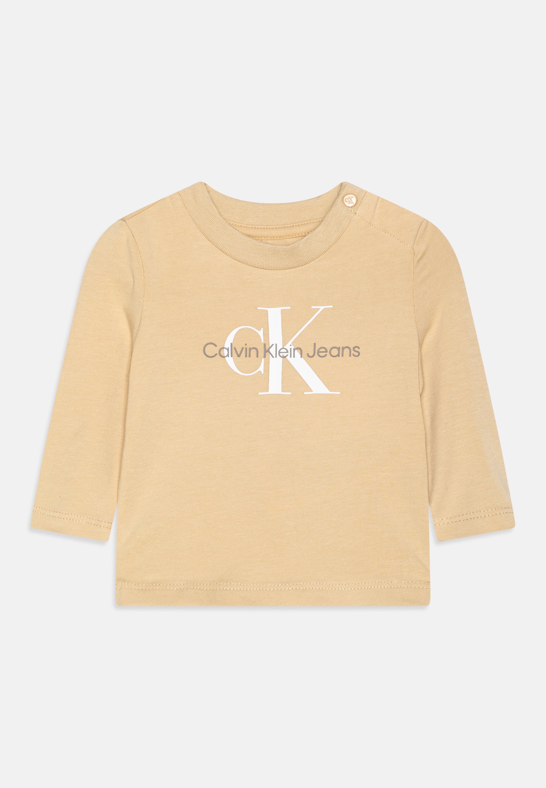 Calvin Klein Jeans MONOGRAM UNISEX Long sleeved top pale khaki