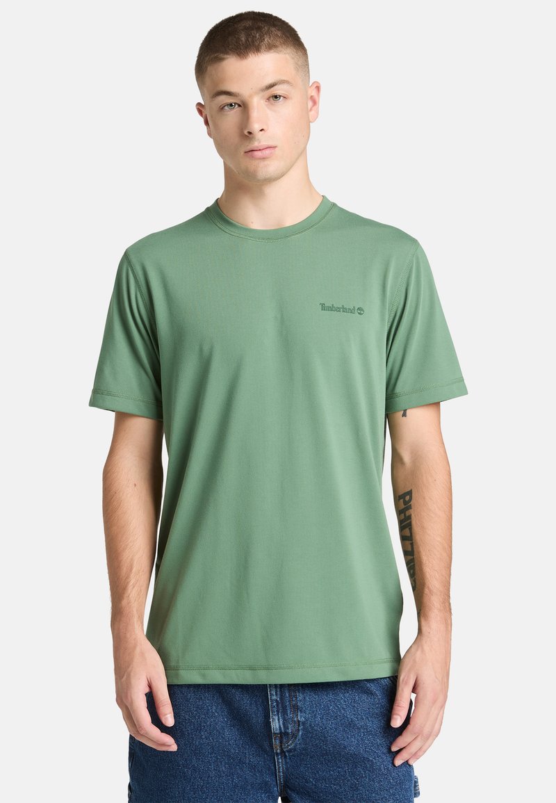 Timberland QUICK-DRY SHORT-SLEEVE TEE - Jednoduché tričko - medium green