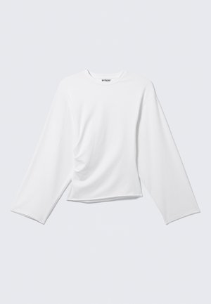 Weekday, RUCHED LONGSLEEVE DRAPE - Maglietta a manica lunga - white
