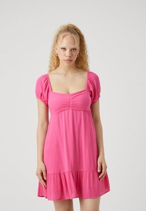 Hollister Co. BABYDOLL MINI DRESS  - Day dress - shocking pink