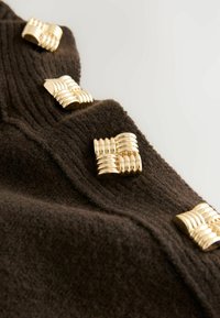 TALL FIT - STAND NECK MIDI - Rochie tricotată - chocolate brown