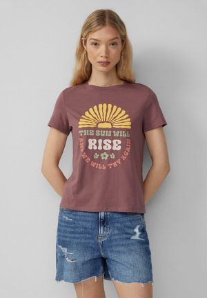 MIT FRONTPRINT - Print T-shirt - aubergine